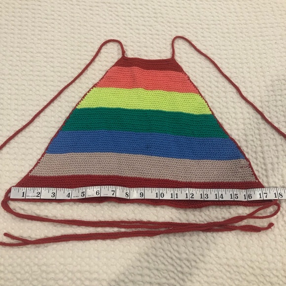 Urban Outfitters Multicolor StripedCrochet Halter Top Size S‎ - Picture 4 of 6